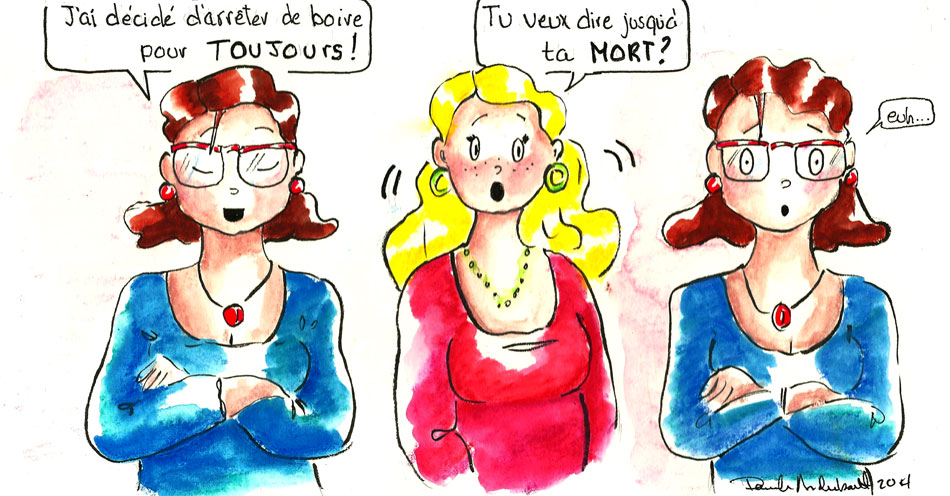 Conseils pour arrêter de boire. Se donner une limite de temps.